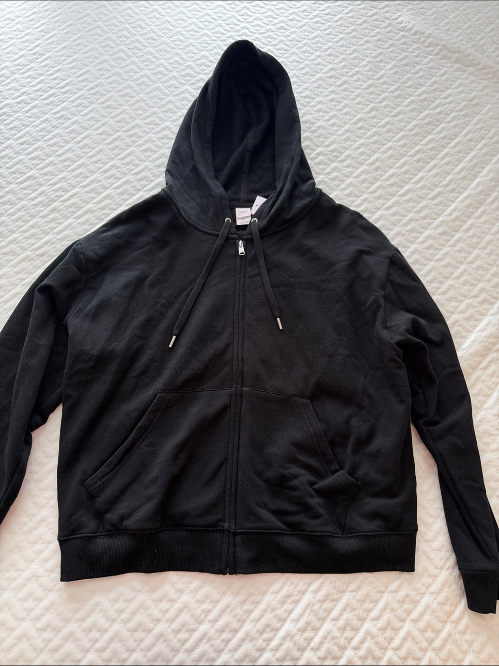 Auden Black Zip-Up Hoodie with Drawstring